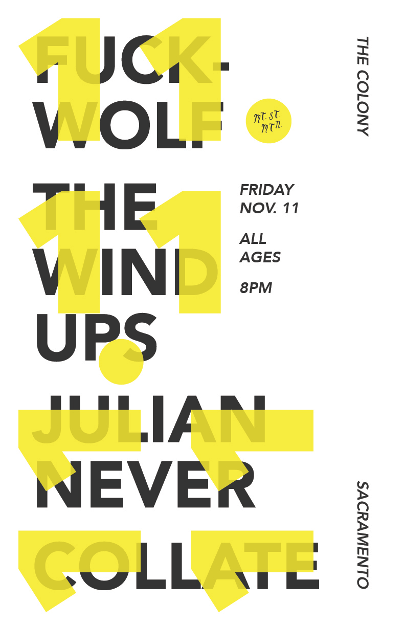 Fuckwolf + The Wind Ups + Julian Never + Collate