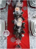 Red Velvet Table Fabric. Table runners are a must when creating elegant and fun dinner parties.