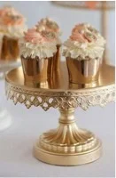 Gold Cake Plate. If you can’t find the style you like in your color of choice, spray paint it. Simple!