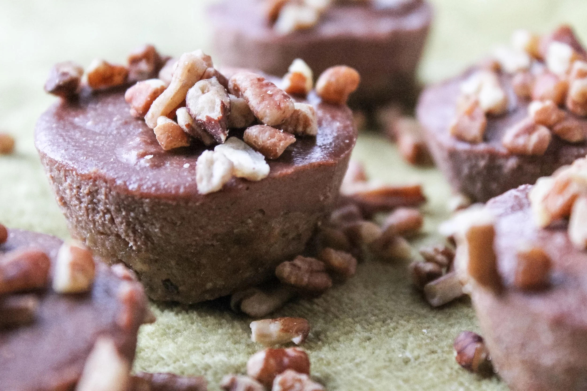 Mini Vegan Chocolate Cheesecake.