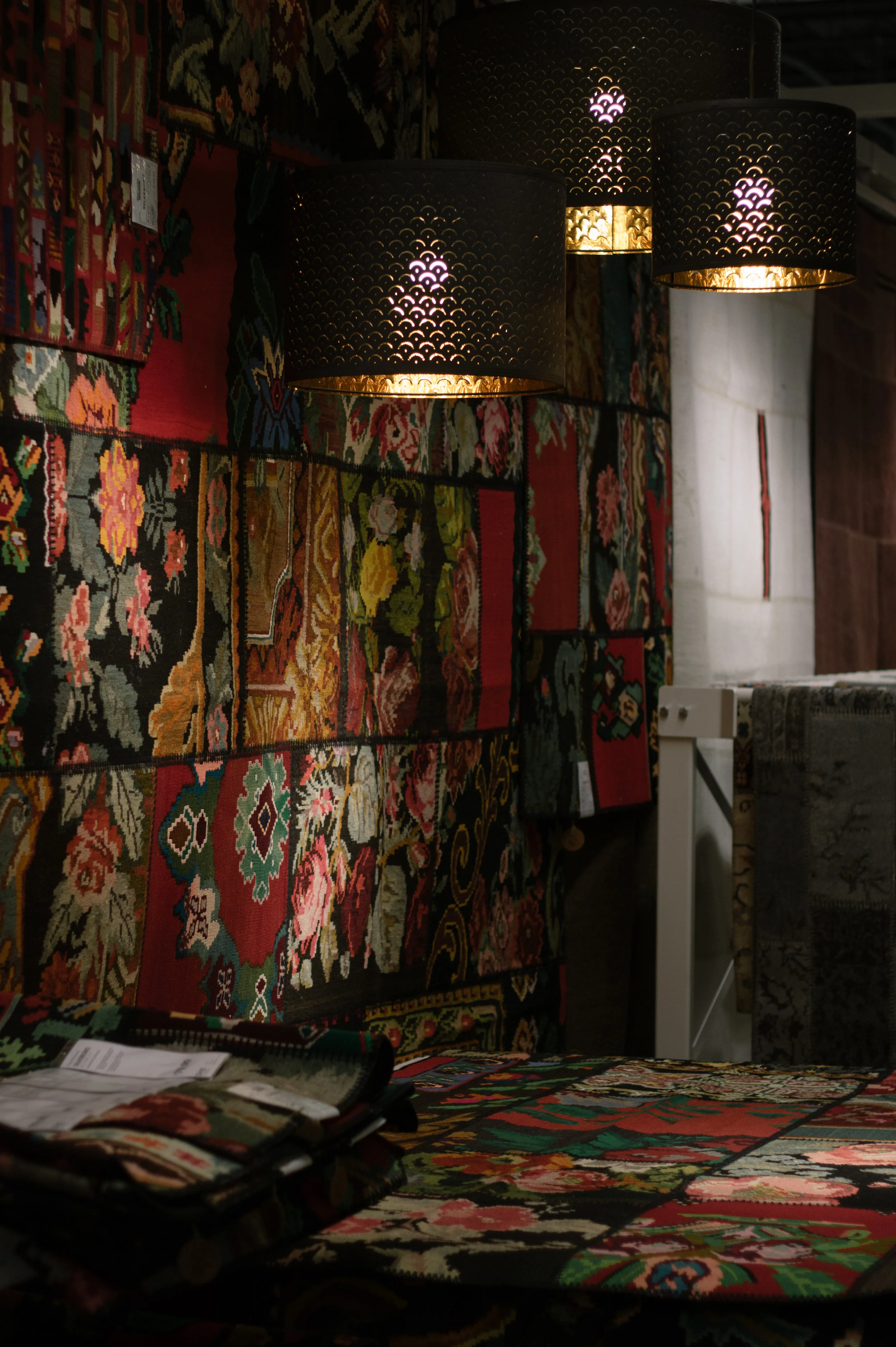 These Turkish rugs may have been my favorite piece. Each rug features unique patchwork.&nbsp;