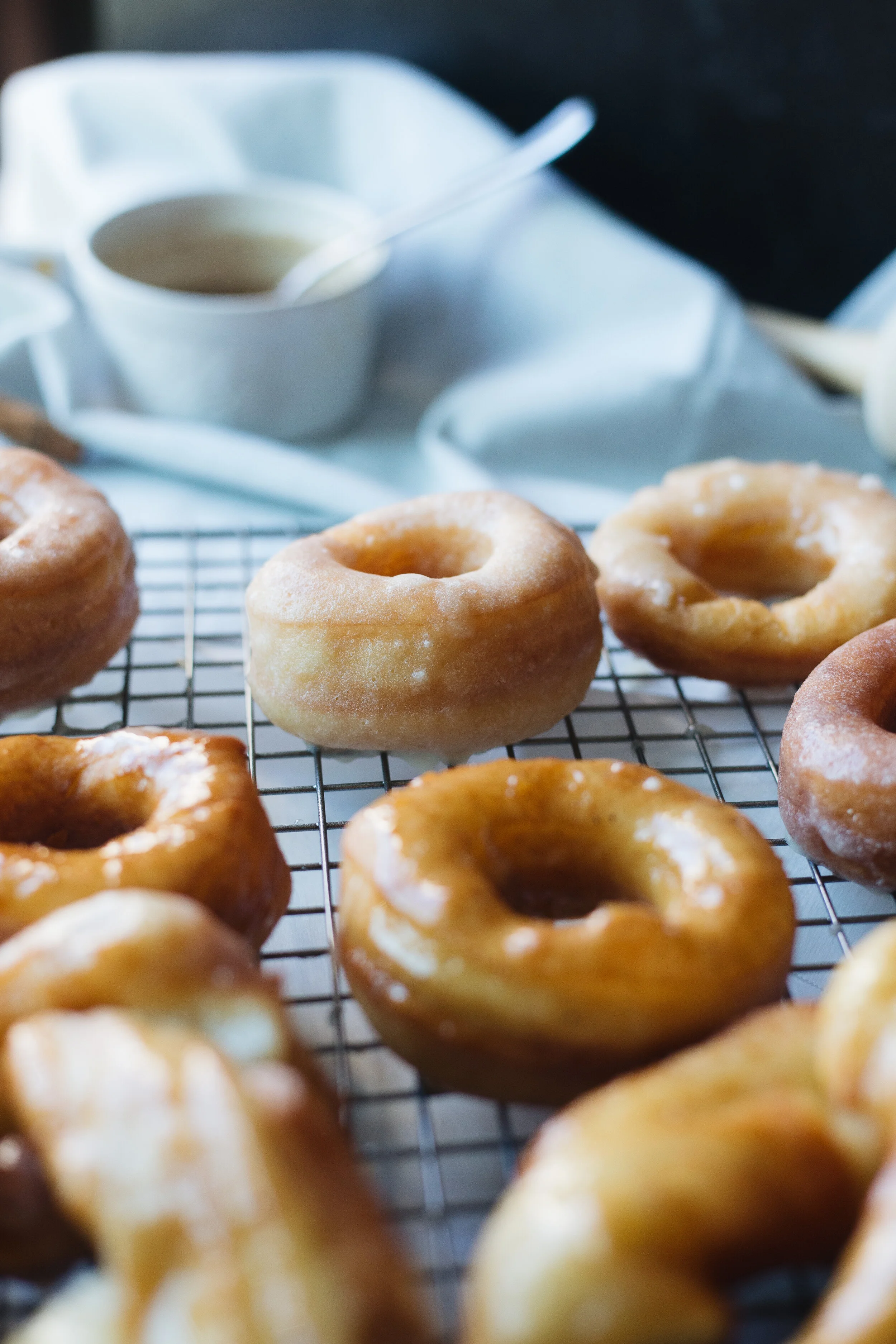 chai glazed yeast donuts