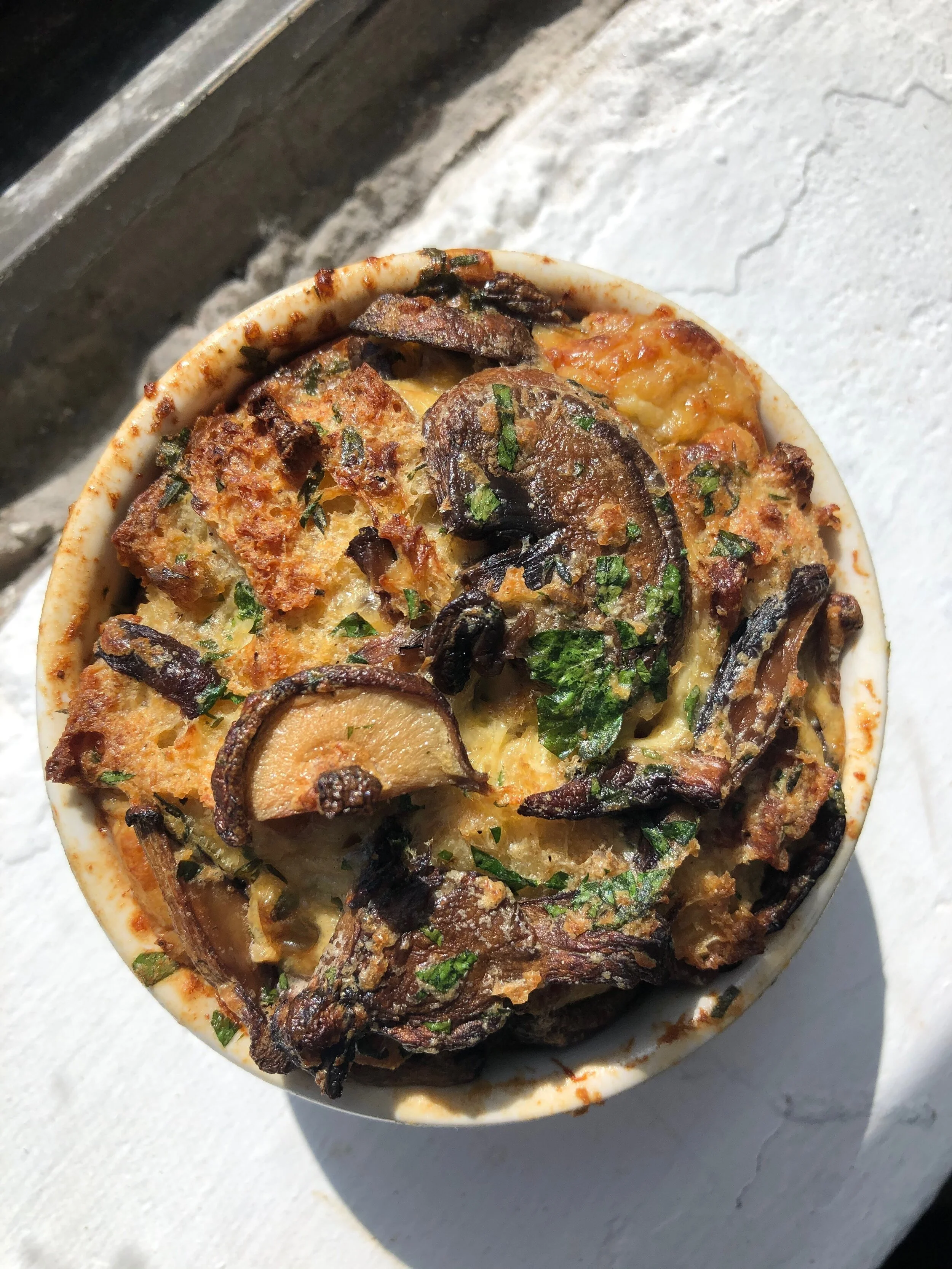 YOUTH LED DINNER - Mushroom Bread Pudding &amp; Succotash