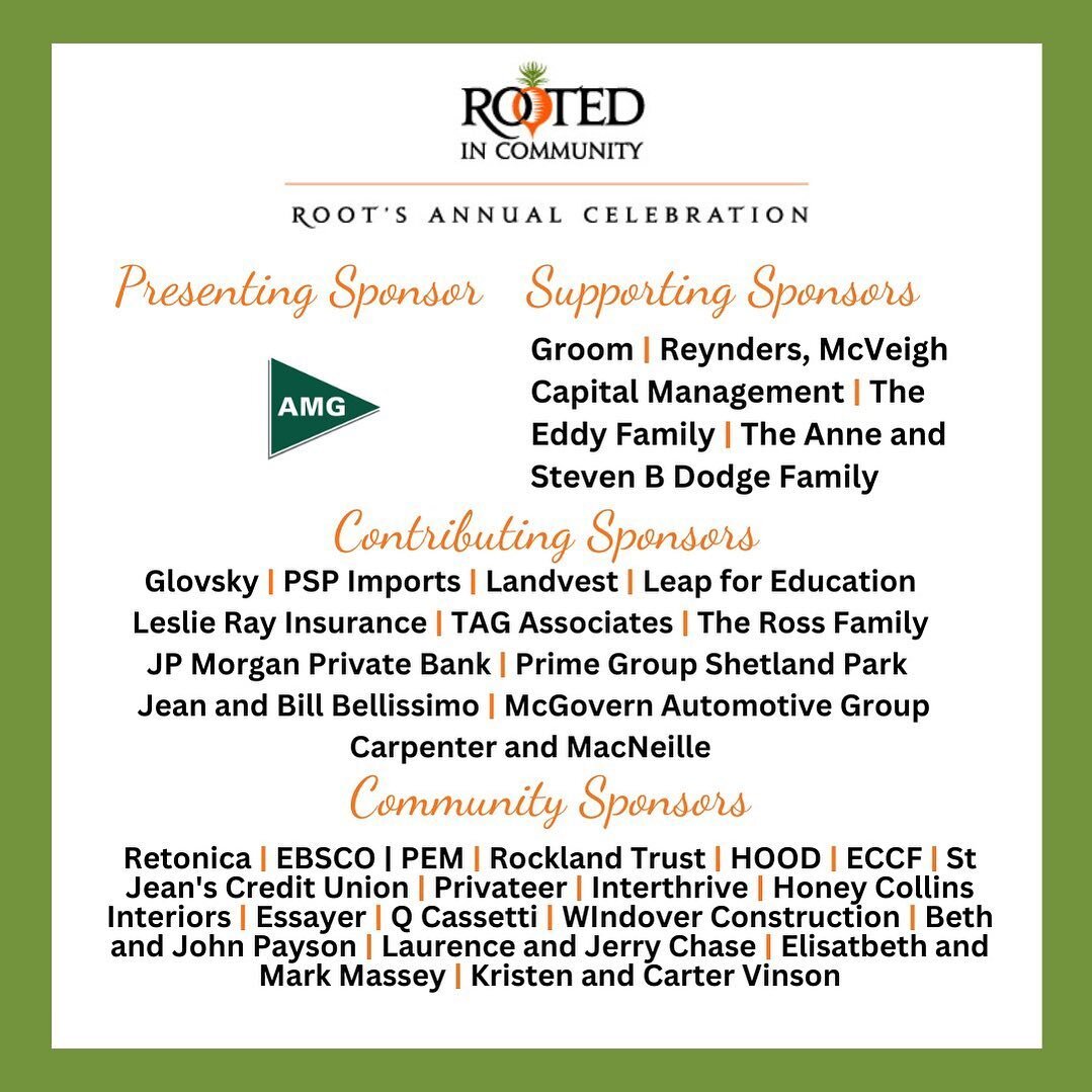 Thank you to all our generous sponsors for tonight&rsquo;s celebration Rooted in Community. Your support helps us continue our mission of Feeding Opportunity and Community. &nbsp;

#ThankfulThursday
#RootedinCommunity
#FeedingOpportunity
#FeedingComm