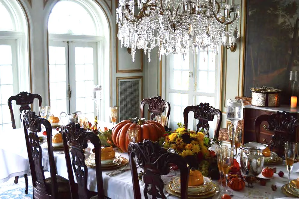 Chefanie's Thanksgiving tablescape at her family home in New York.