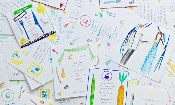 watercolor invitations menus victory club.jpeg