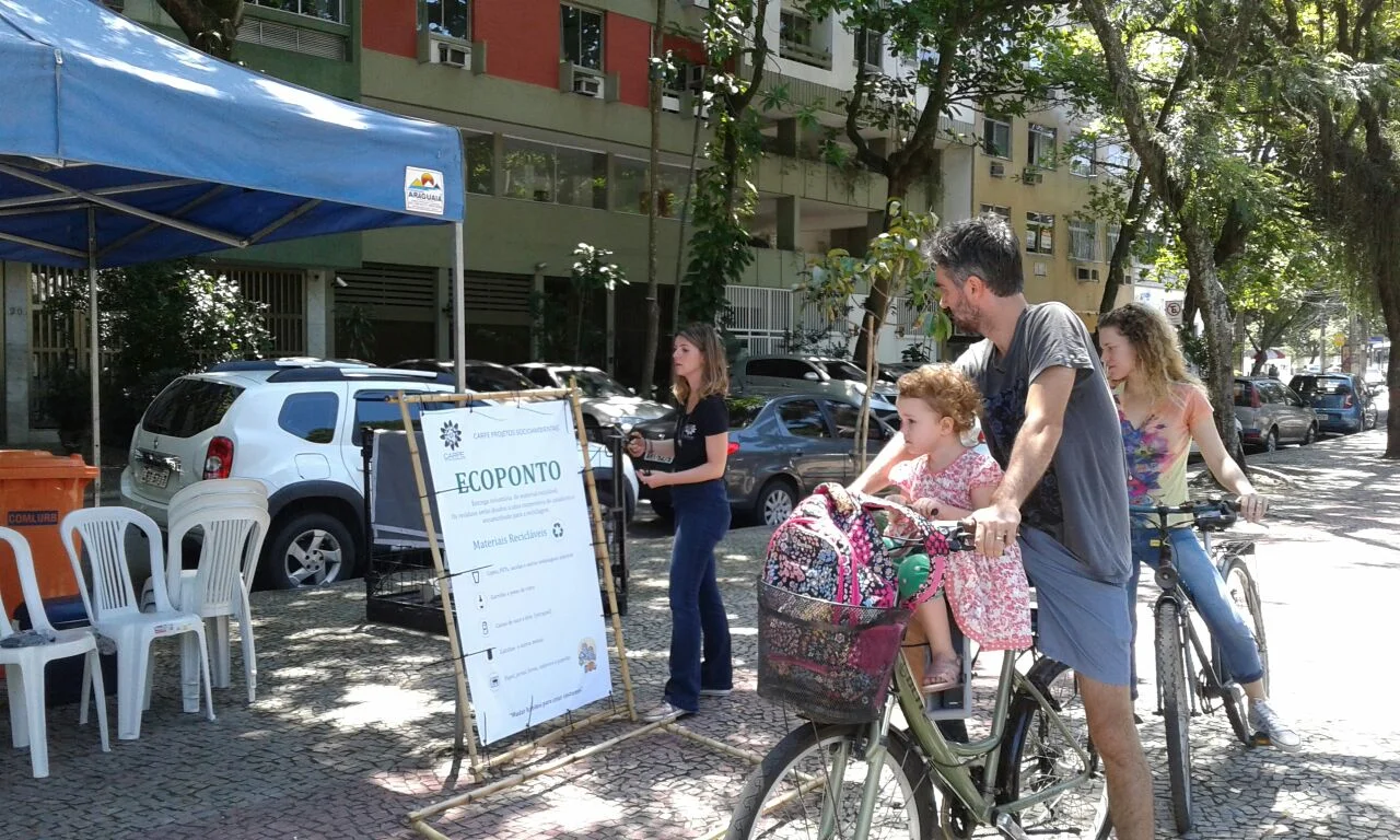 Ecoponto instalado para um evento na Gávea