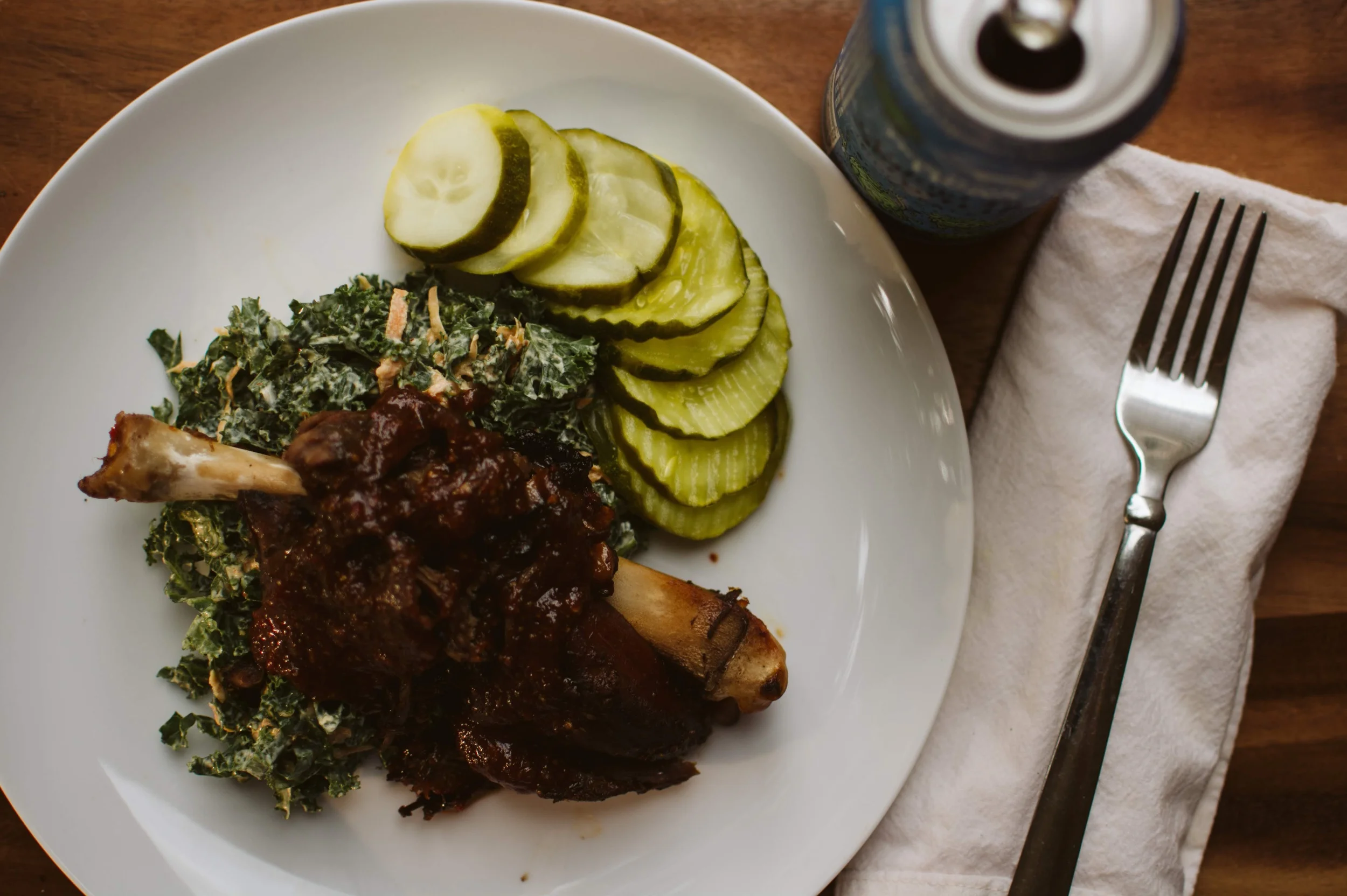 Venison Shanks with Kale Slaw