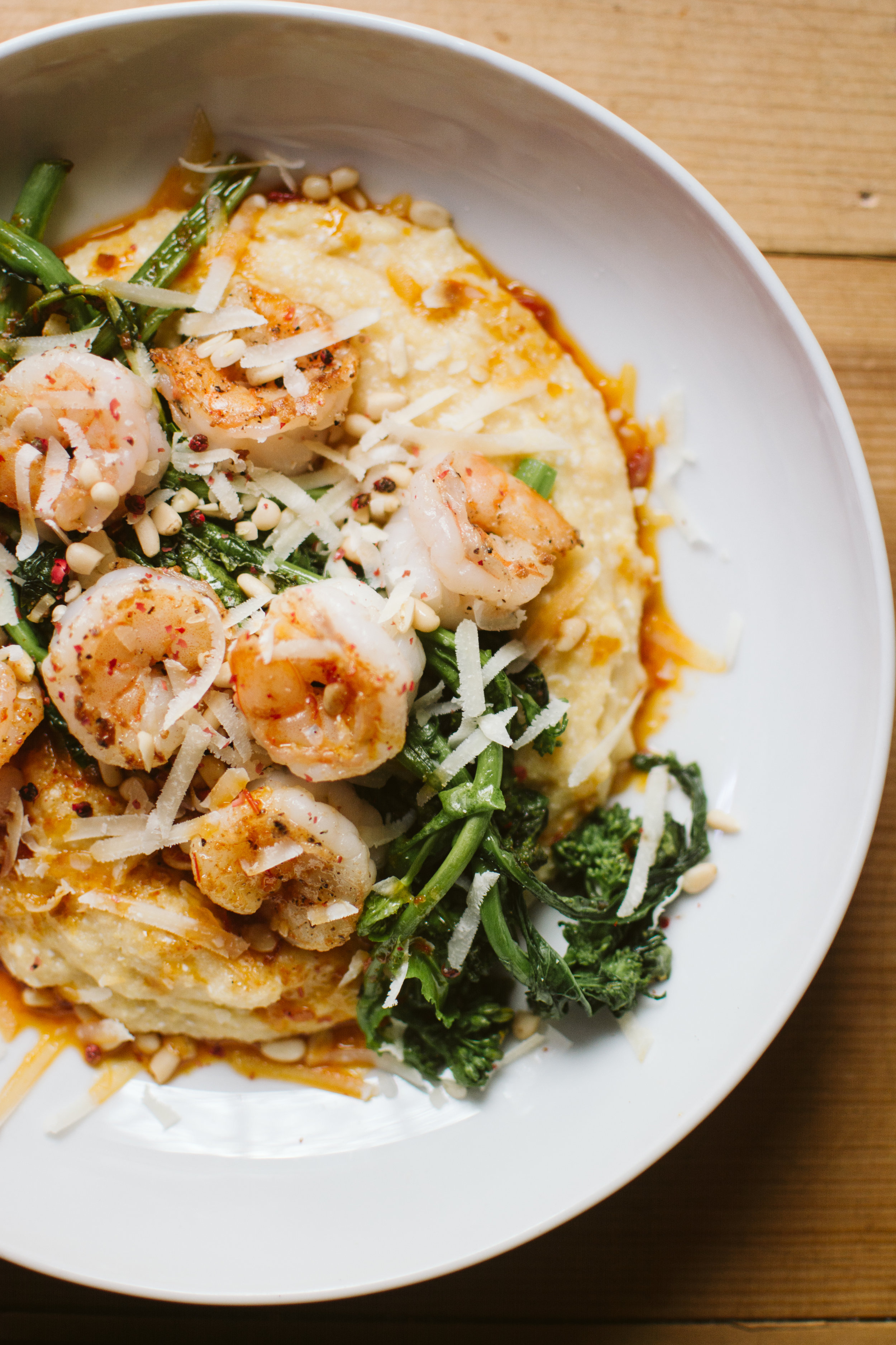 Shrimp with Polenta and Chili Oil