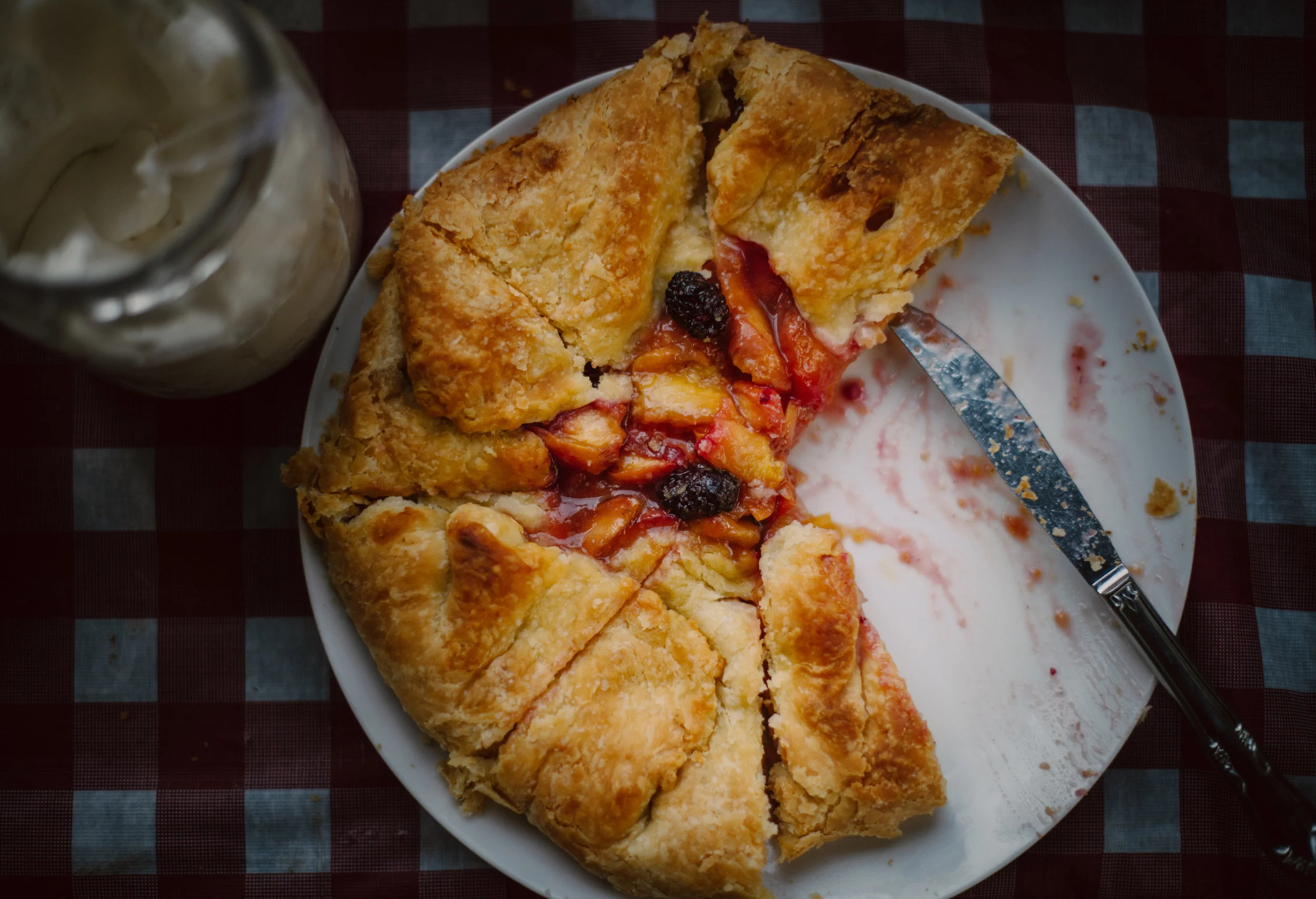 Peach and Blackberry Galette With Maple Whipped Cream