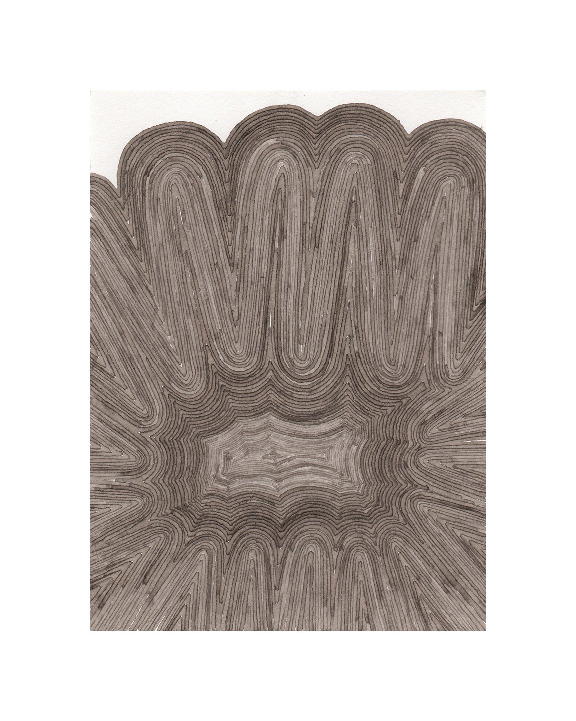remembering accardo tackle #32, walnut ink on paper, 7.5 x 5.5 inches, 2020