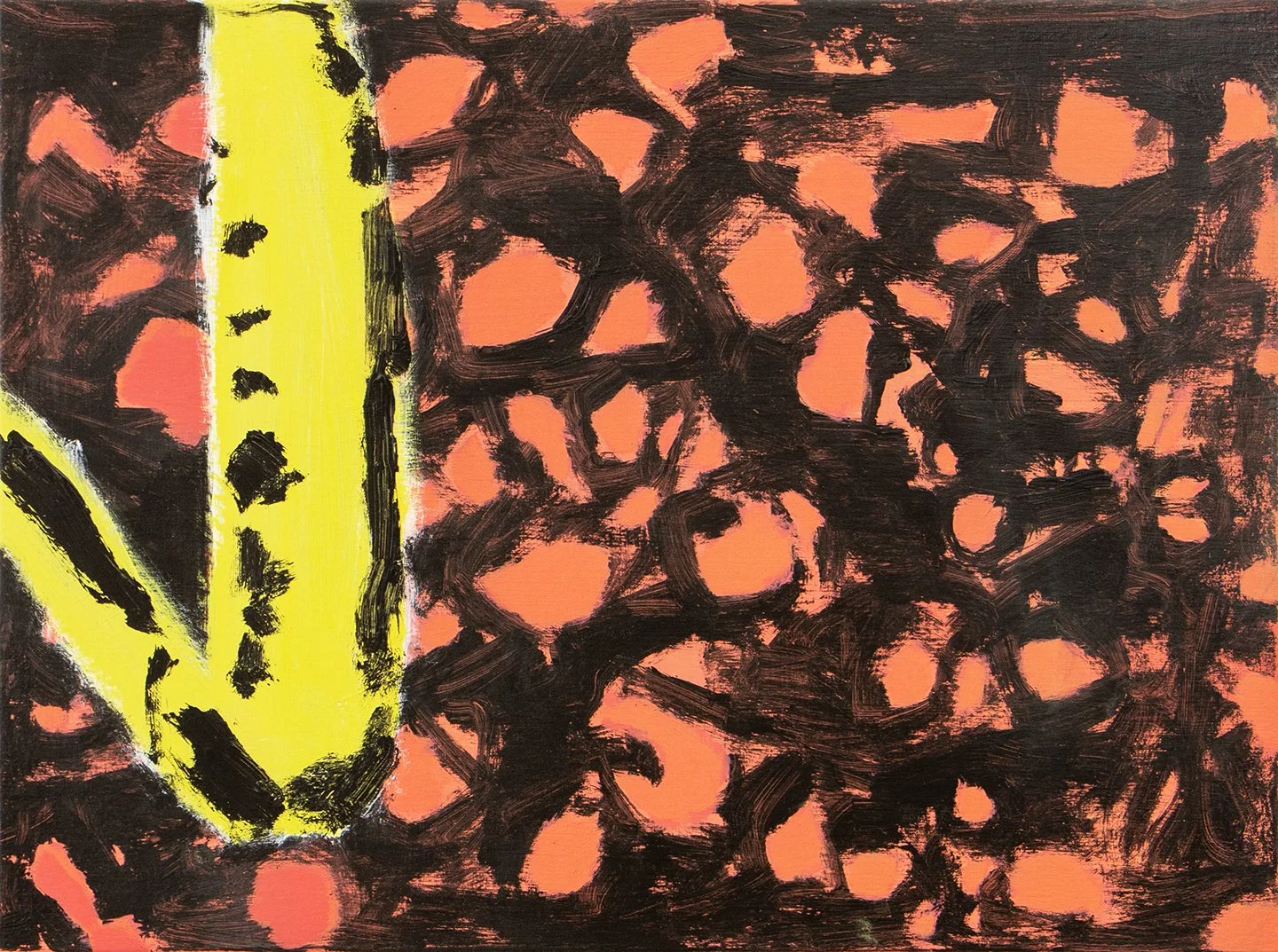 grasshopper leg and huckleberries, acrylic on canvas on. panel, 12 x 16 inches, 2024