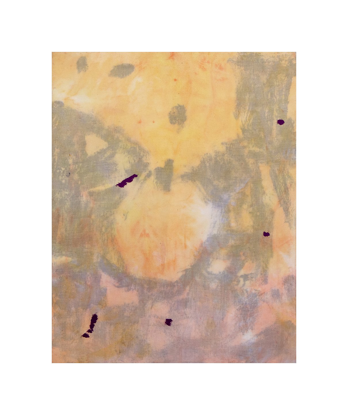 untitled, acrylic and bed sheet on canvas on panel, 14 x 11 inches, 2025
