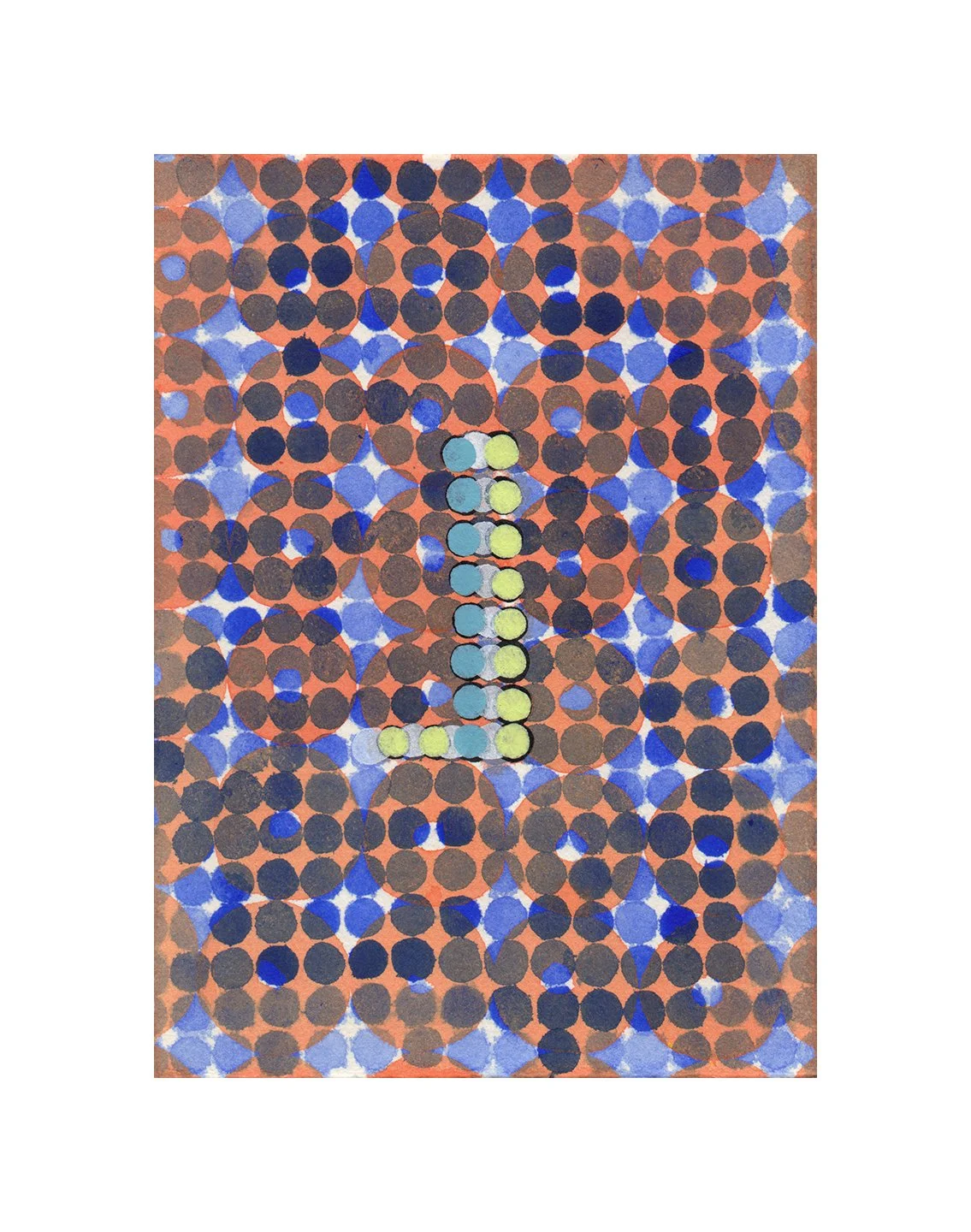 remembering accardo tackle #11, acrylic and ink paper, 7.5 x 5.5 inches, 2018