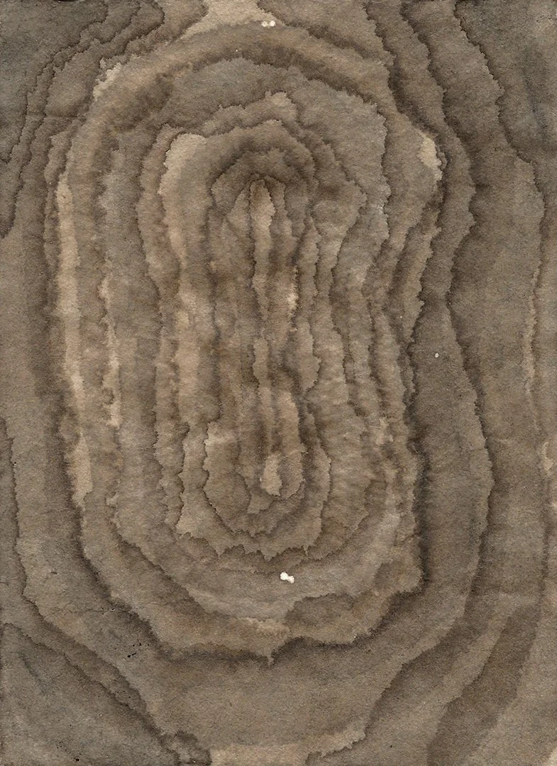 remembering accardo tackle #92, Sumi and walnut ink on paper, 6 x 4.5 inches, 2026