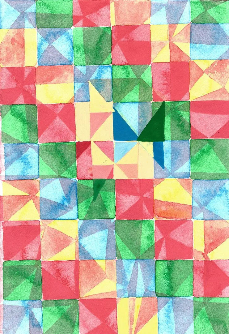 remembering accardo tackle #41, acrylic and ink on paper, 8 x 5.5 inches, 2021