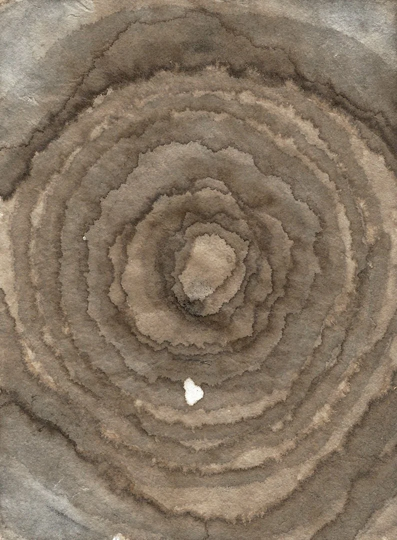 remembering accardo tackle #93, Sumi and walnut ink on paper, 6 x 4.5 inches, 2026