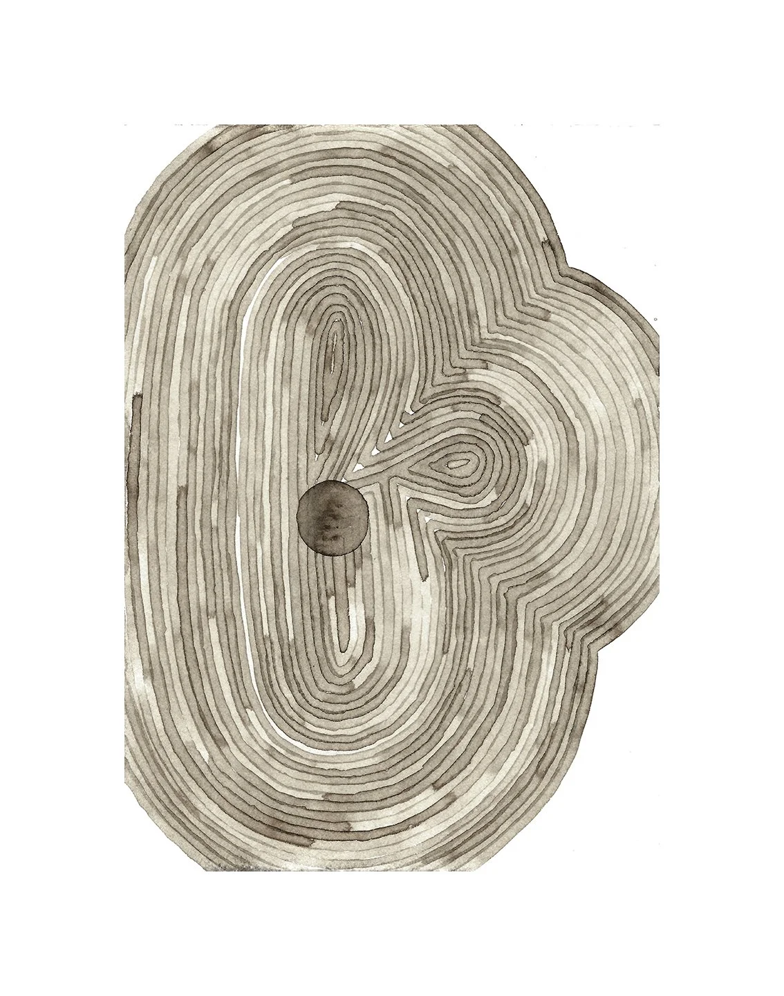 remembering accardo tackle #52, walnut ink and acrylic on paper, 7.5 x 5.5 inches, 2022