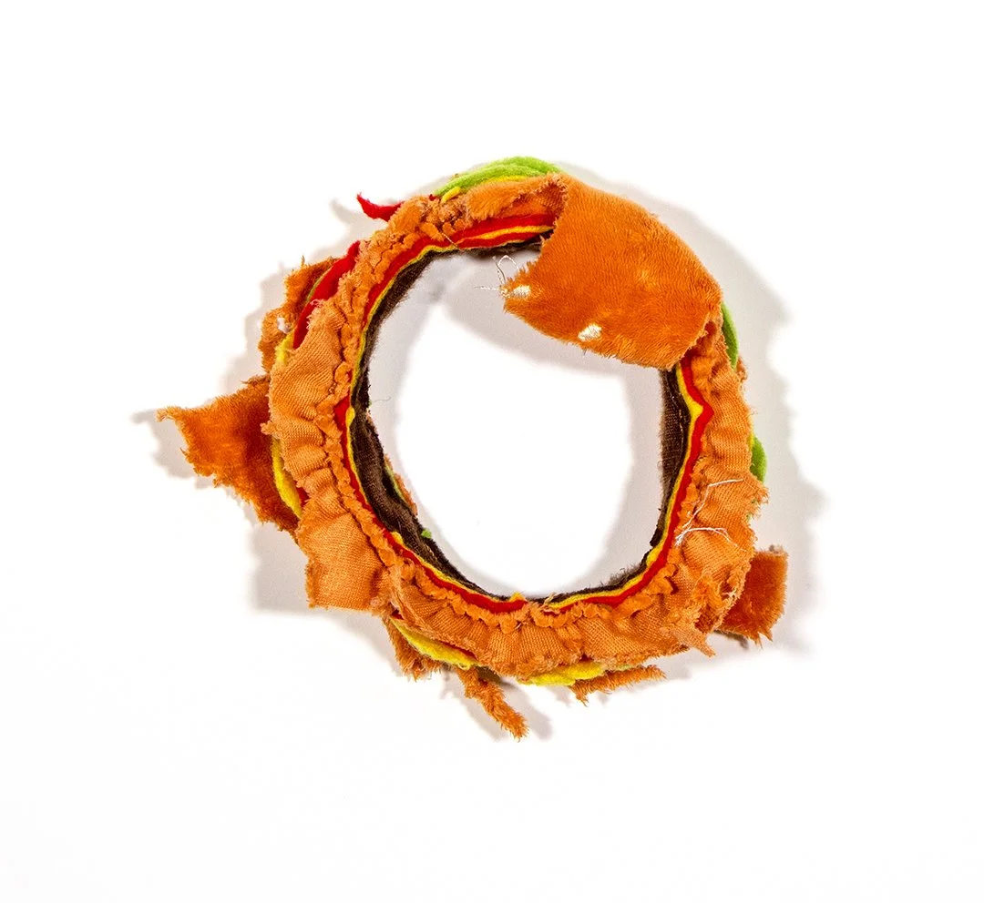 cheeseburger, dog toy, 5 x 5 x 1.25 inches, 2025