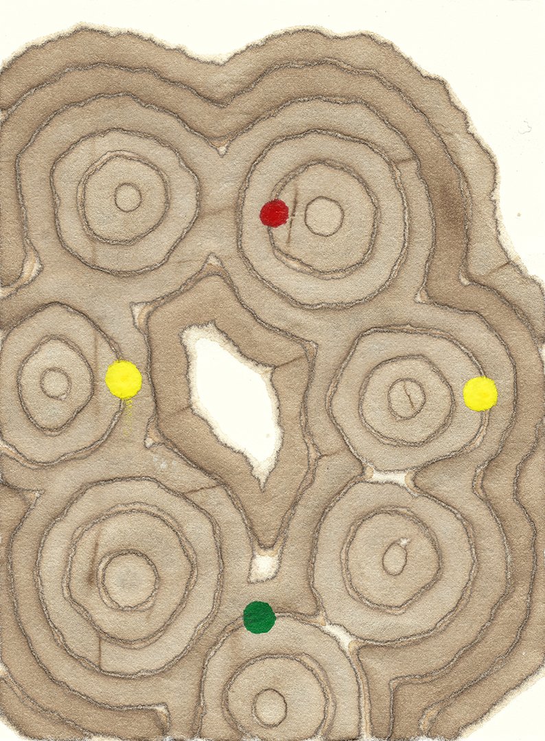 remembering accardo tackle #85, walnut ink and acrylic on paper, 6 x 4.5 inches, 2024