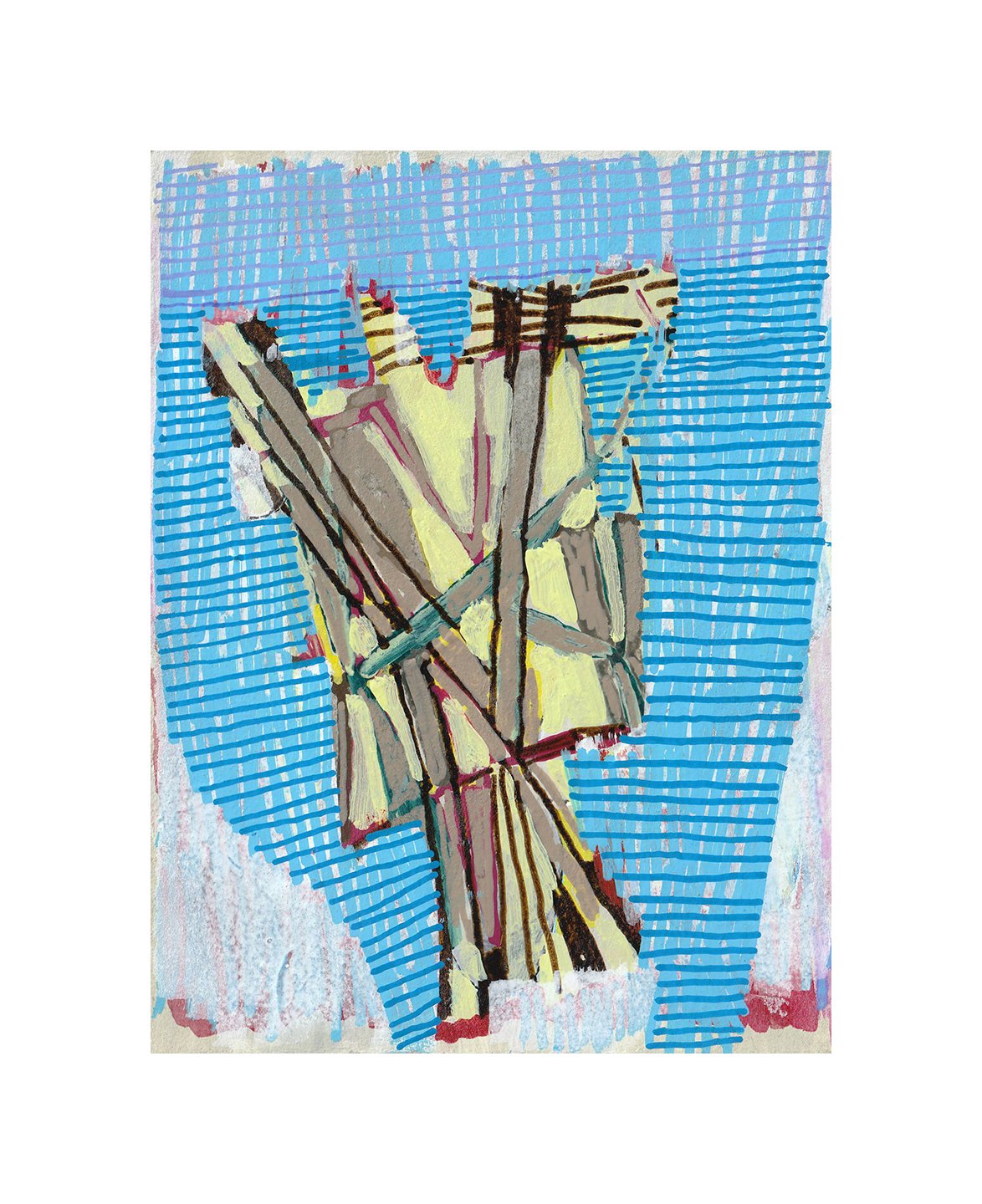 untitled, acrylic and marker on paper, 7.5 x 5.5 inches, 2026