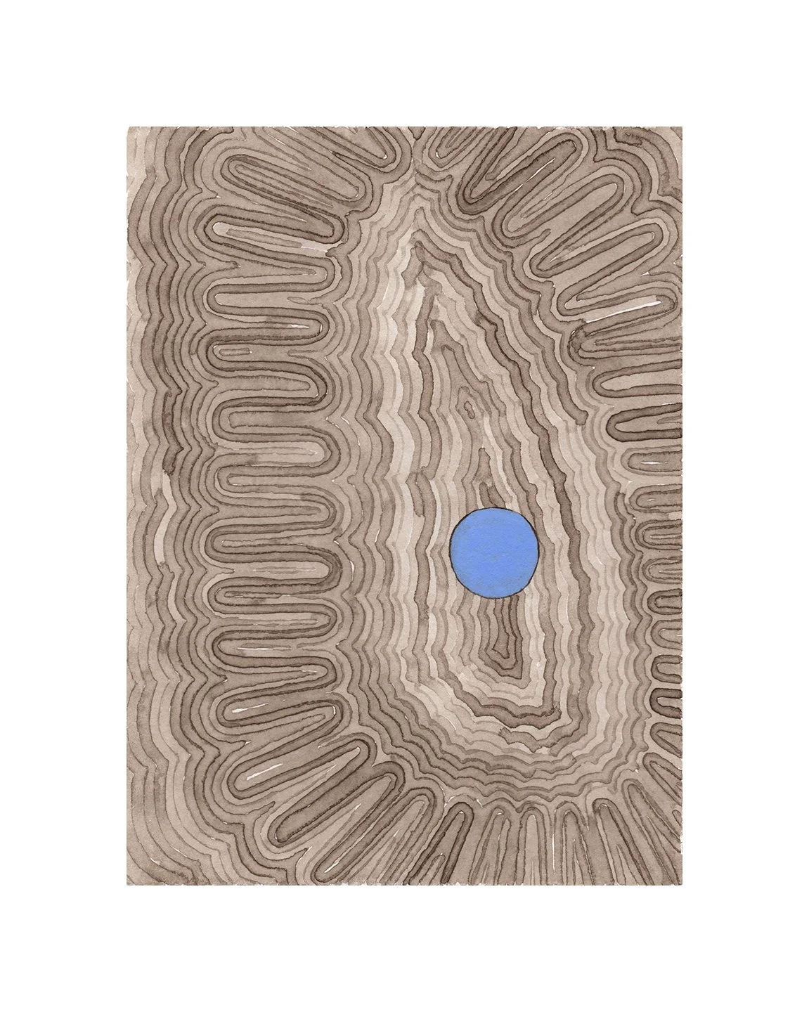 remembering accardo tackle #35, walnut ink and acrylic on paper, 7.5 x 5.5 inches, 2020