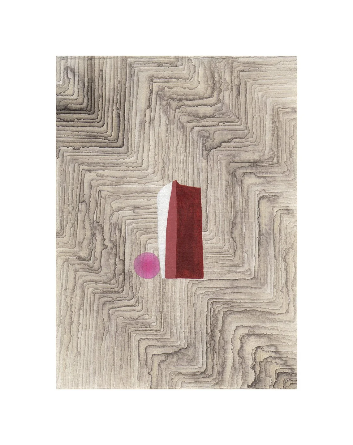 remembering accardo tackle #12, walnut ink and acrylic on paper, 7.5 x 5.5 inches, 2018