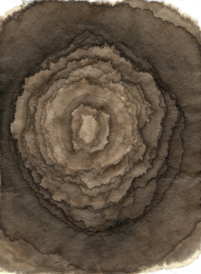 remembering accardo tackle #90, Sumi and walnut ink on paper, 6 x 4.5 inches, 2026