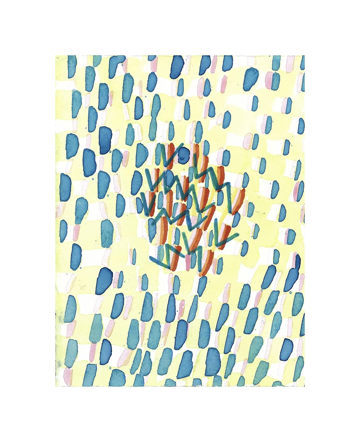 remembering accardo tackle #49, acrylic on paper, 7.5 x 5.5 inches, 2020