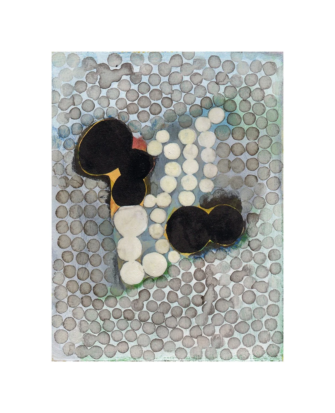 remembering accardo tackle #2, Sumi ink and acrylic on paper, 7.5 x 5.5 inches, 2018