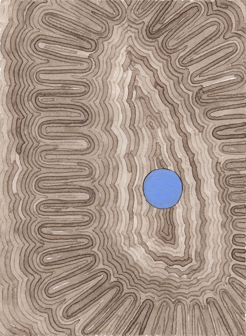 remembering accardo tackle #34, walnut ink and acrylic on paper, 7.5 x 5.5 inches, 2020