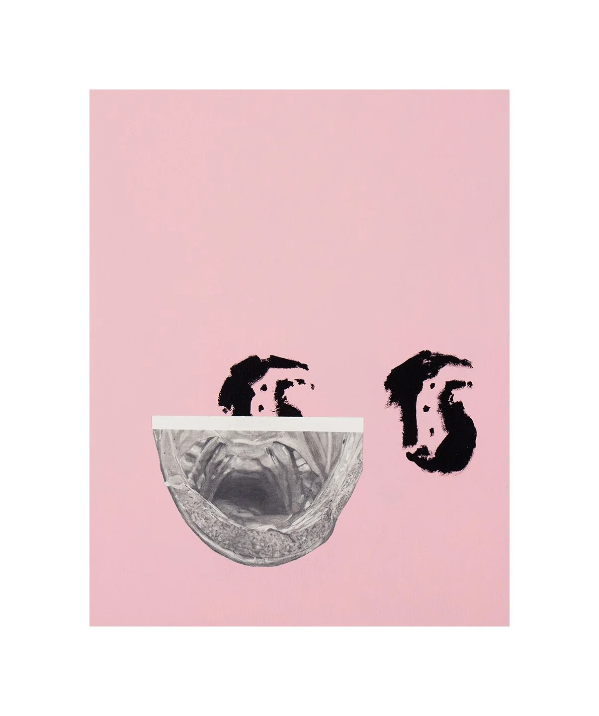 fish and snakes, graphite and acrylic on canvas on panel, 18 x 14 inches, 2024