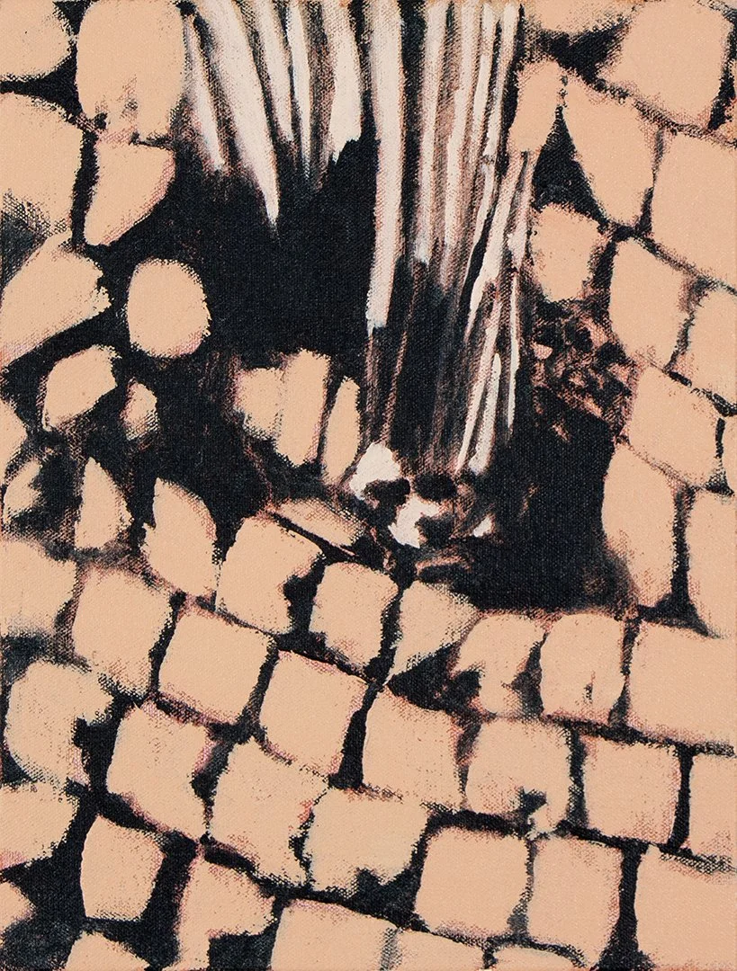 hair like a waterfall, acrylic on canvas on panel, 11.5 x 9 inches, 2022