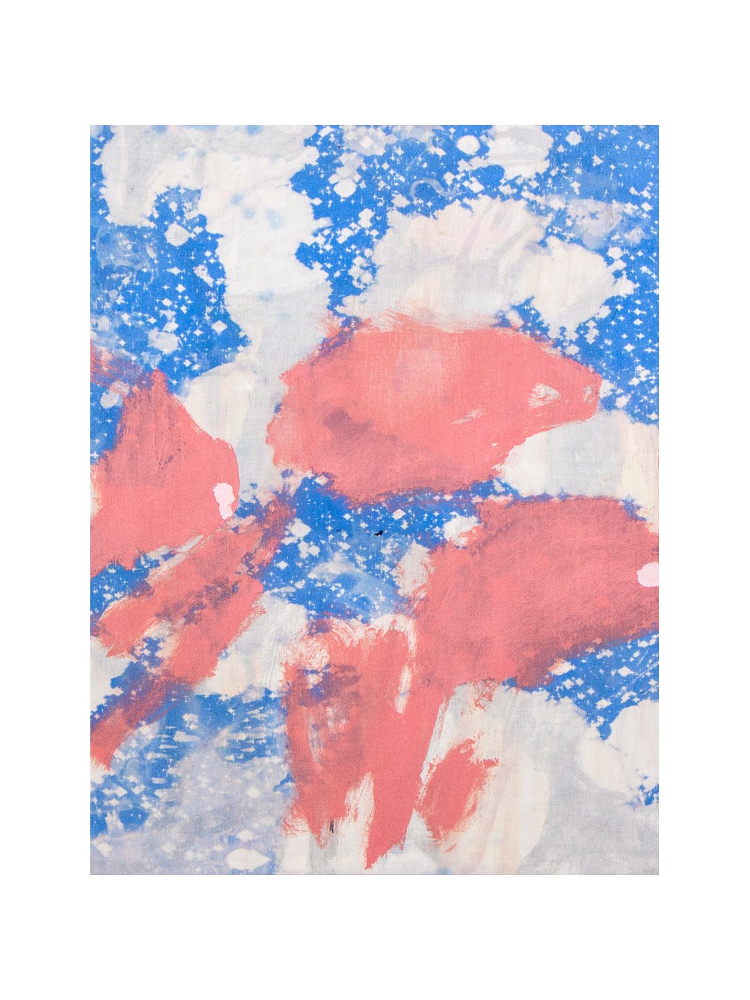 flowers, acrylic and bed sheet on canvas on panel, 16 x 12 inches, 2026