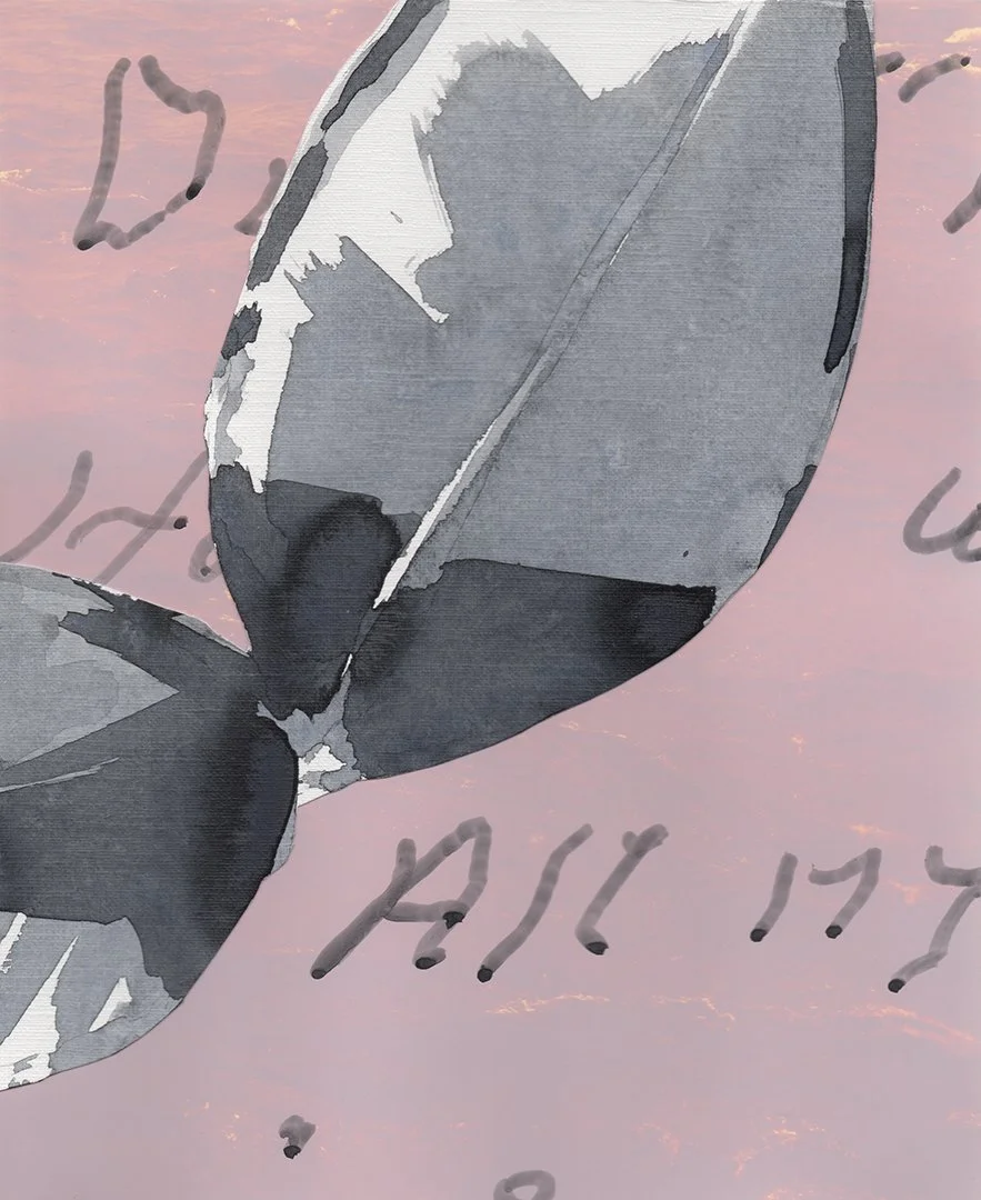 All My, acrylic and collage on silver gelatin print, 10 x 8 inches, 2018