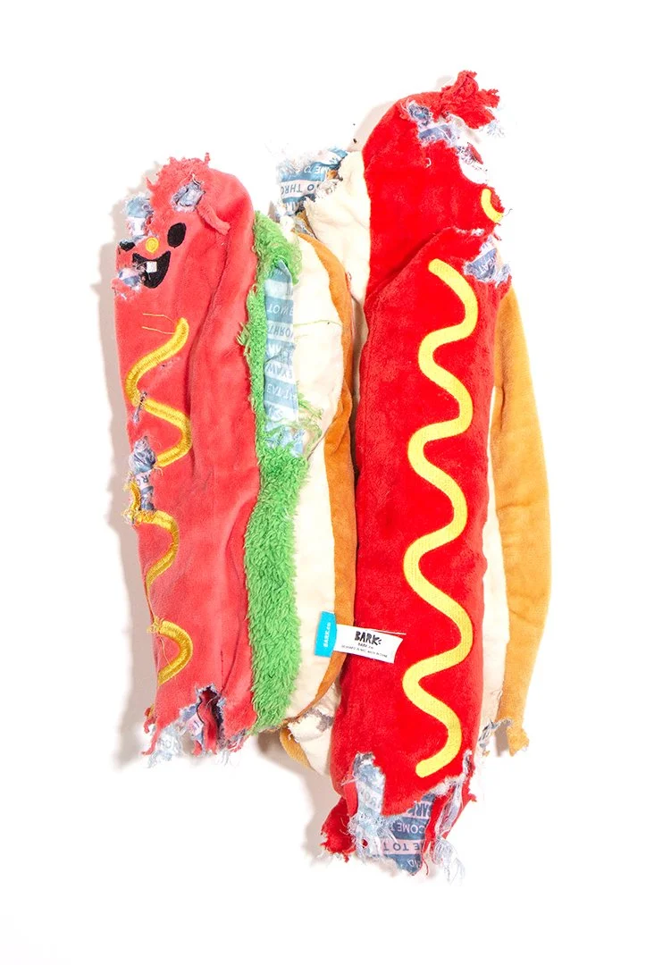 dog and dog, dog toys and thread, dimensions variable, 2025