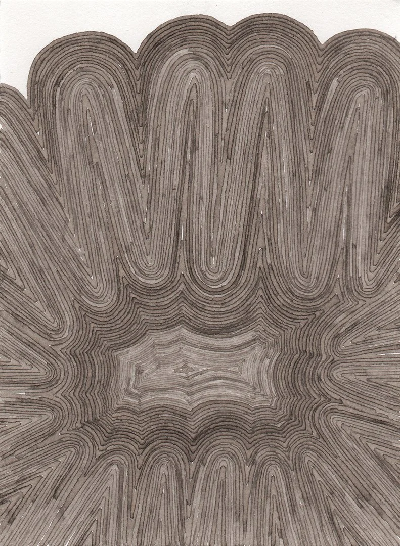 remembering accardo tackle #32, walnut ink on paper, 7.5 x 5.5 inches, 2020