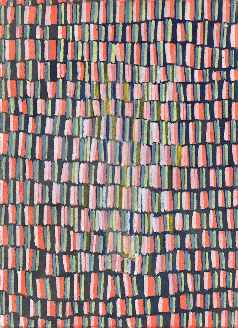 remembering accardo tackle #53, acrylic on paper, 7.5 x 5.5 inches, 2020