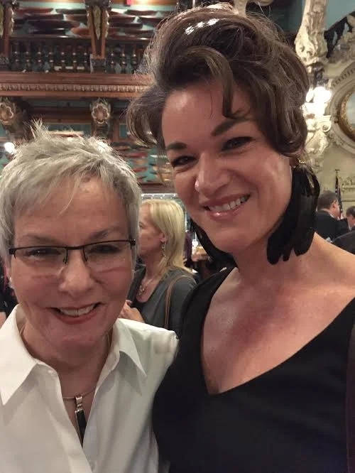 Bren McClain and her “champion” and fellow writer J.C. Sasser, author of GRADLE BIRD, a finalist for this year’s award.