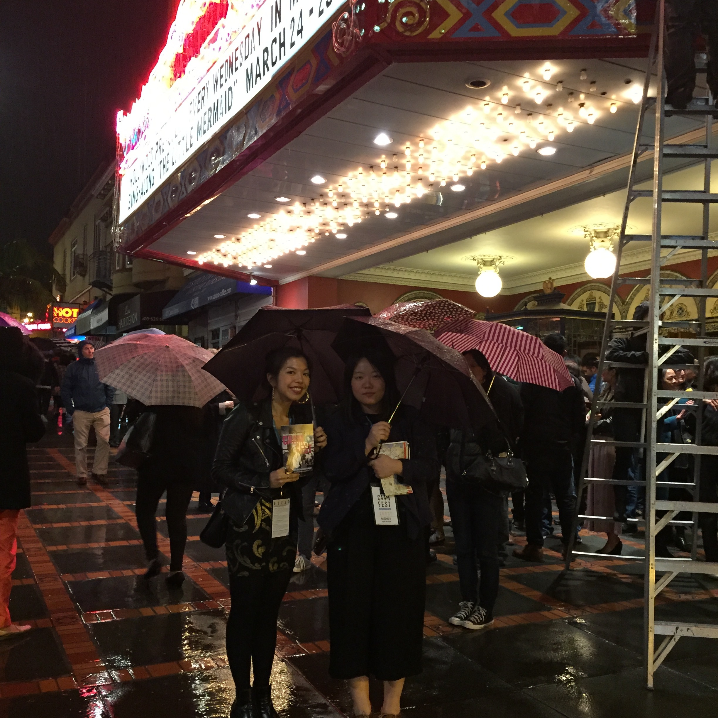 Haisong and I in front of the Castro Theatre -- CAAMFest's Opening Night venue.
