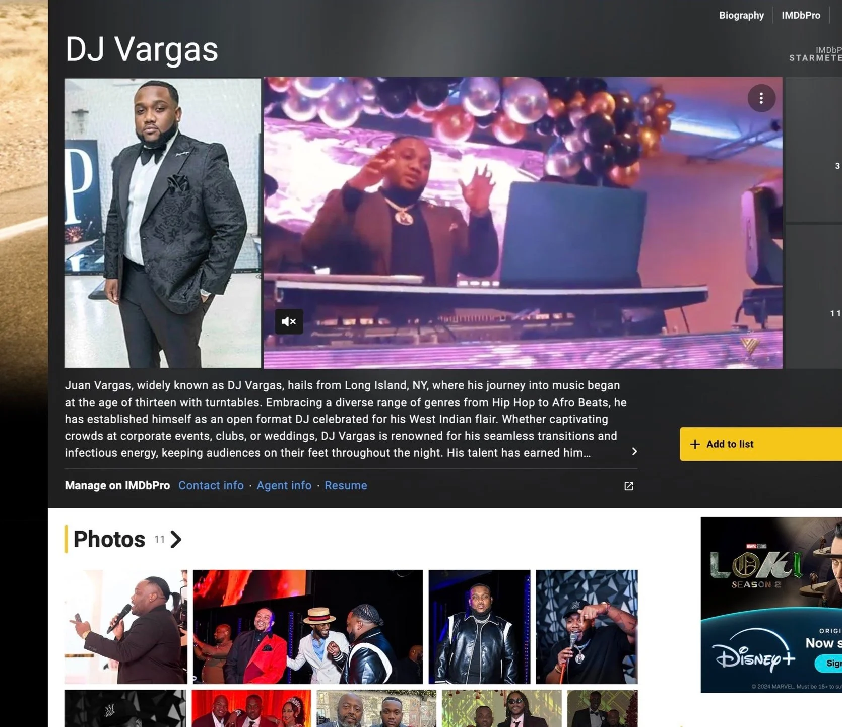 DJ VARGAS IS OFFICIALLY PUBLISHED ON IMDB
