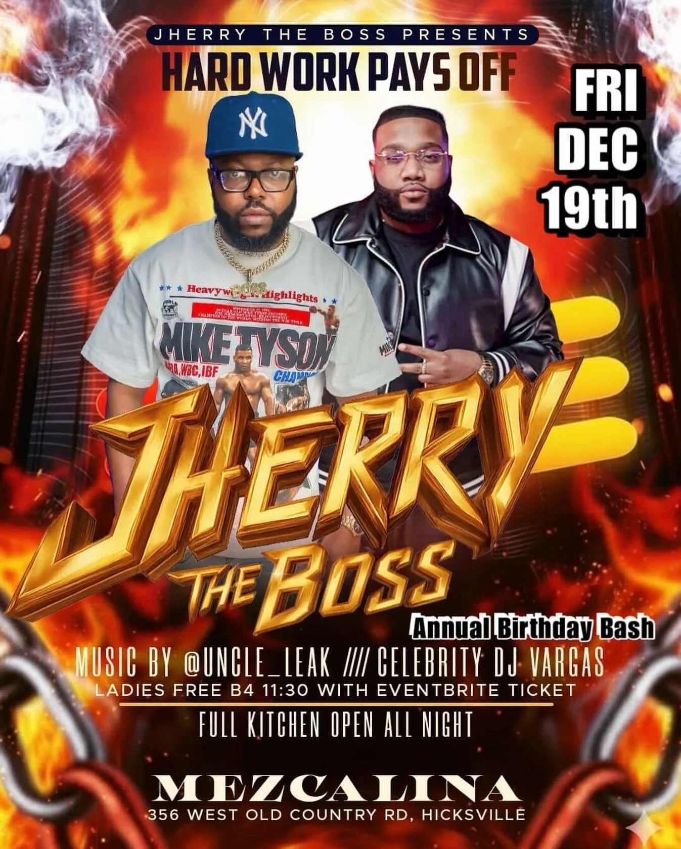 Friday December 19th Mezcalina 📍 HICKSVILLE, NY 😈 My Dawg @jherryboss Birthday 🎈 You See The Line Up! We Gonna Make It Feel Like The Weekend Pay Attention! RSVP ☎️ @mezcalinasportsbar 

#InVargasWeTrust #HPMG #BransonCognac