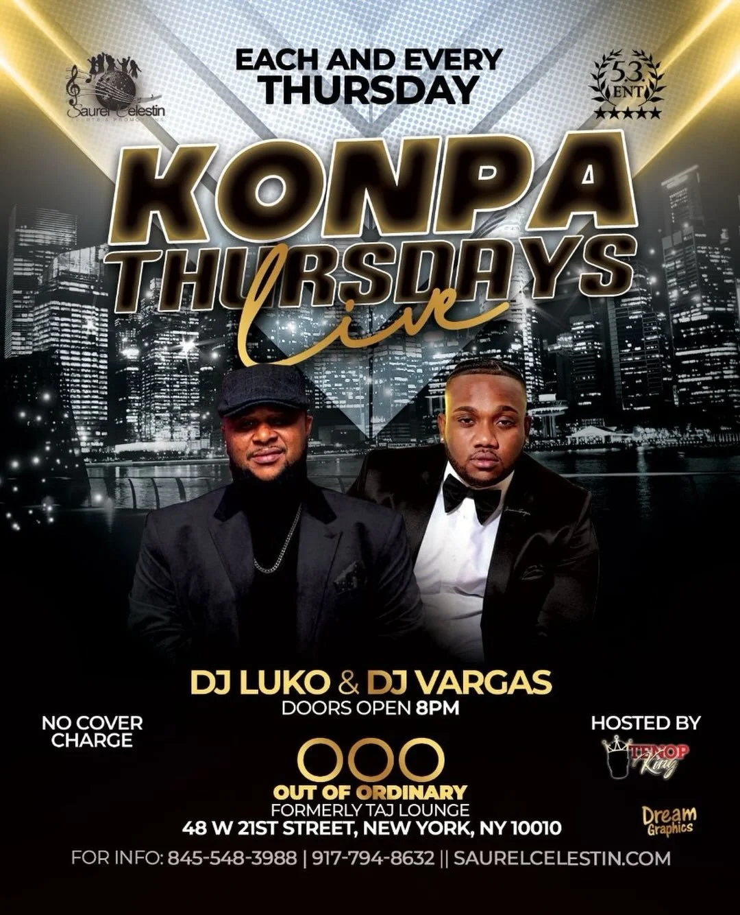 Thursday &ldquo;O.O.O.&rdquo; AKA Out Of Ordinary (Midtown, NY) 🔥💃🏾🙌🏾 We Back In The Building ! &ldquo;KONPA THURSDAYS LIVE&rdquo; Lights Camera Action 💡 📸 🤯 Big Leagues Outside Aquarius ♒️ Pull Up! RSVP ☎️ @outofordinary.nyc @saurelcelestin 
