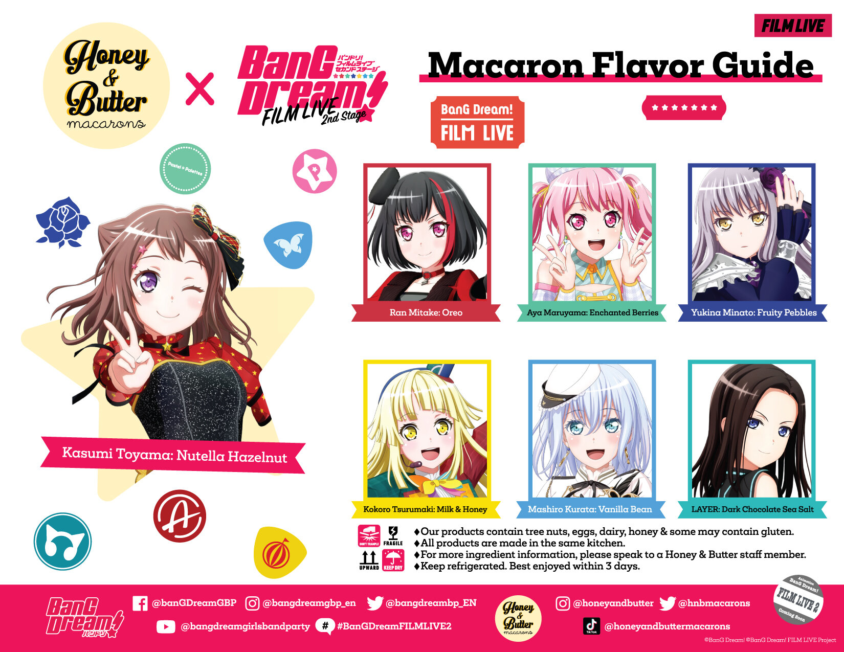 BanG Dream! Film Live Collaboration — Honey & Butter Macarons