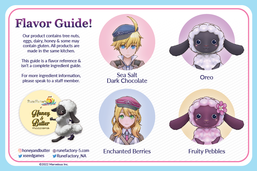 Rune Factory 5 x H&B — Honey & Butter Macarons