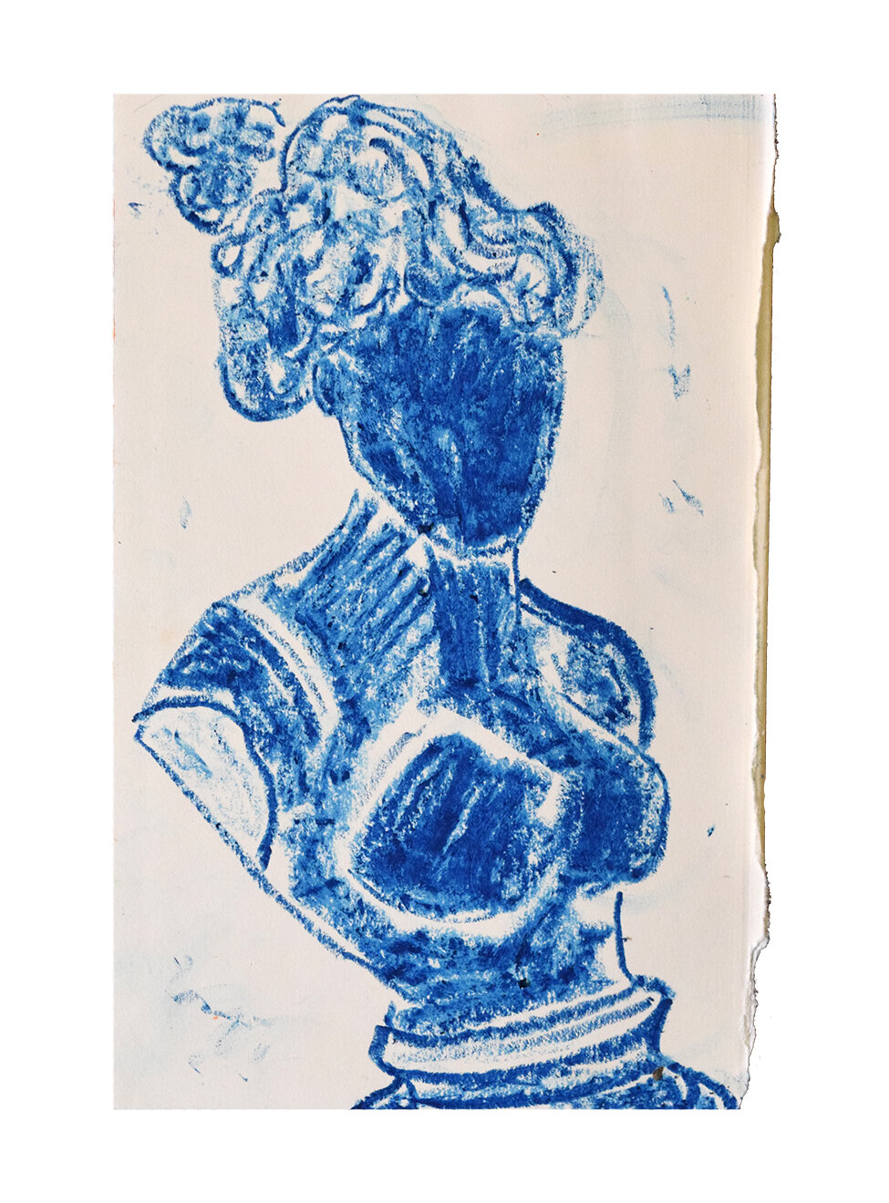 Bust, 2020, pastel on book paper