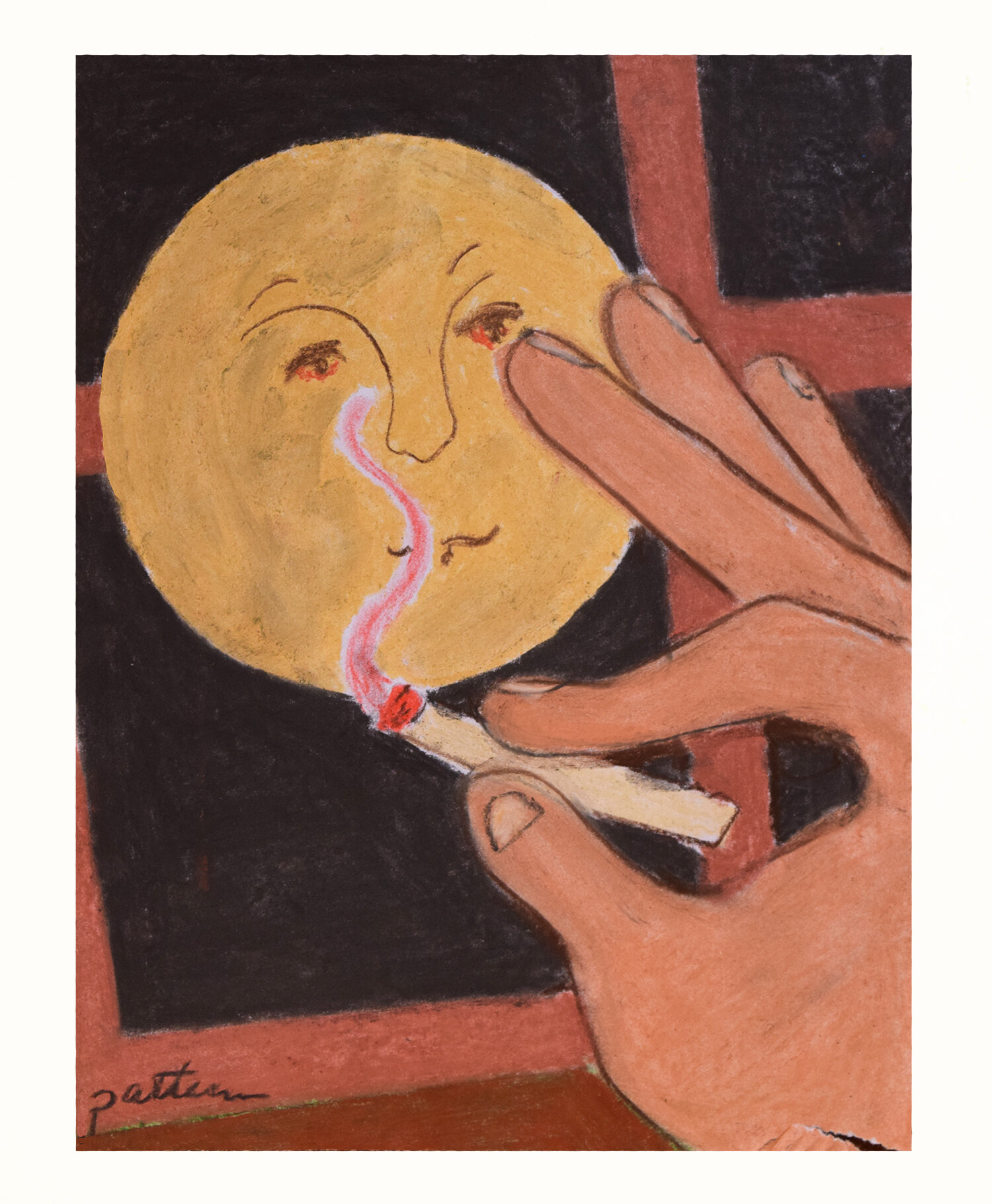 Contact High, 2019, dry pastel on paper, 8.5 x 11 in.