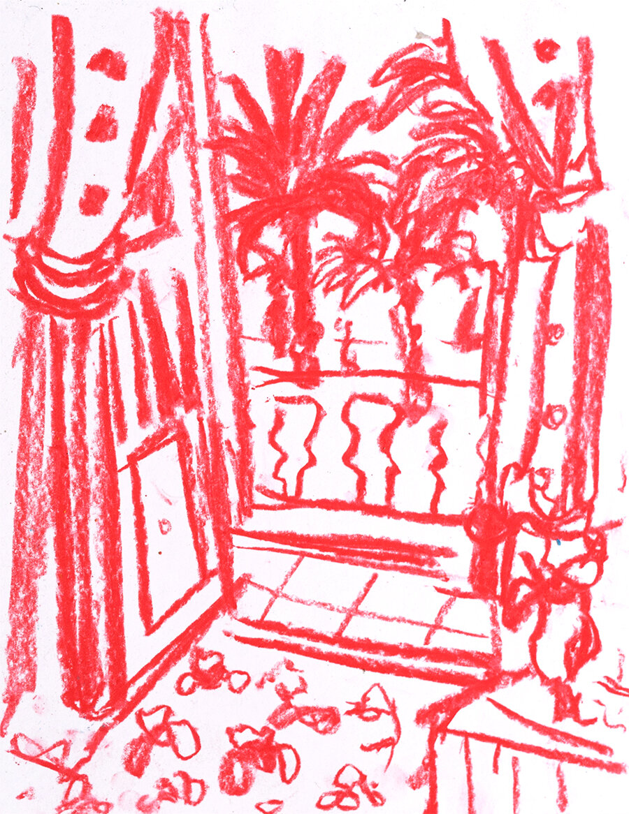 Matisse Balcony, 2020, pastel on paper