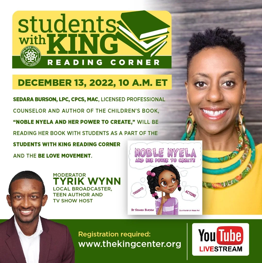 Students with King Reading Corner