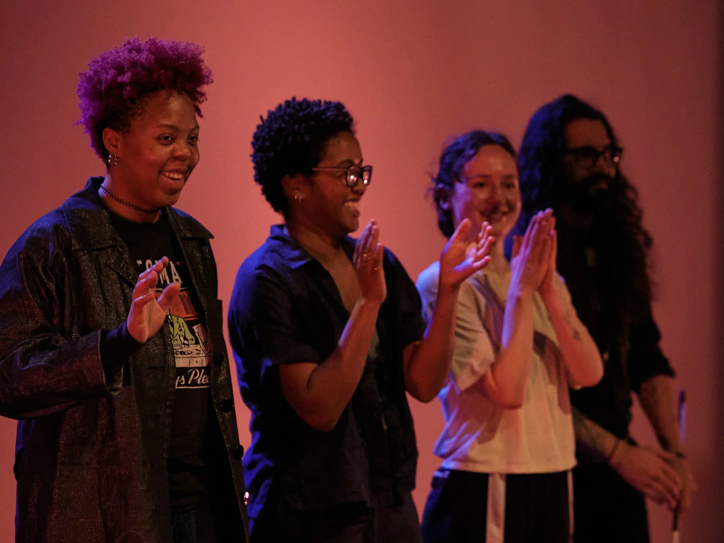  Nicolle Swims, Nia-Amina Minor, Una Ludviksen, and Kole Galbraith from the Spring Edition of Pairings ‘26, Photo by Allina Yang. 